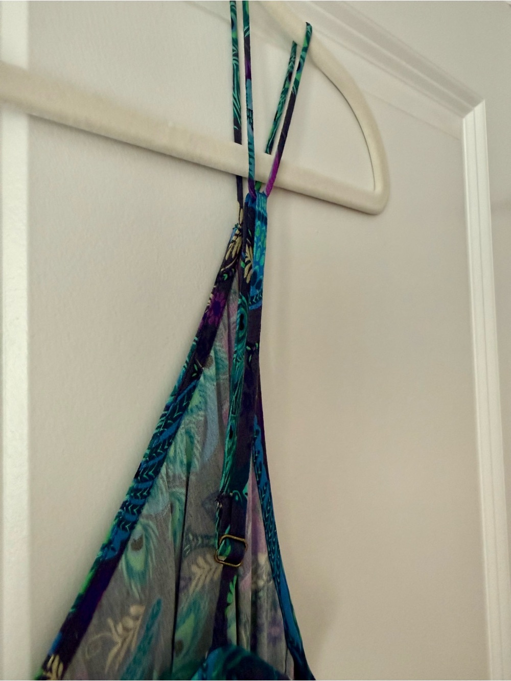 Spell Boheme Bias Cut Maxi Dress in Peacock Colorway, Size Small. - Picture 7 of 14